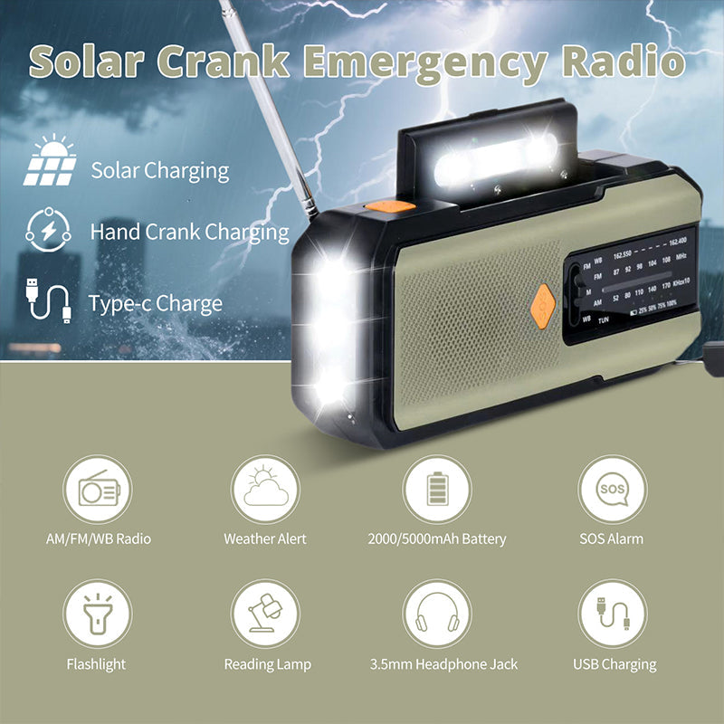 📢📢49% OFF!! ⏰Solar Hand-Crank Emergency Weather Radio